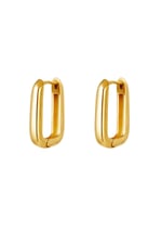 Gold color / Earrings square large Gold Color Stainless Steel Picture2