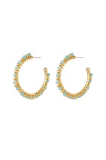 Blue / Earrings beaded hoops Blue Copper Picture2