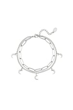 Silberfarbe / Armbandkette Moon Silver Color Silber Edelstahl 