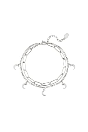 Armbandkette Moon Silver Color Silber Edelstahl h5 