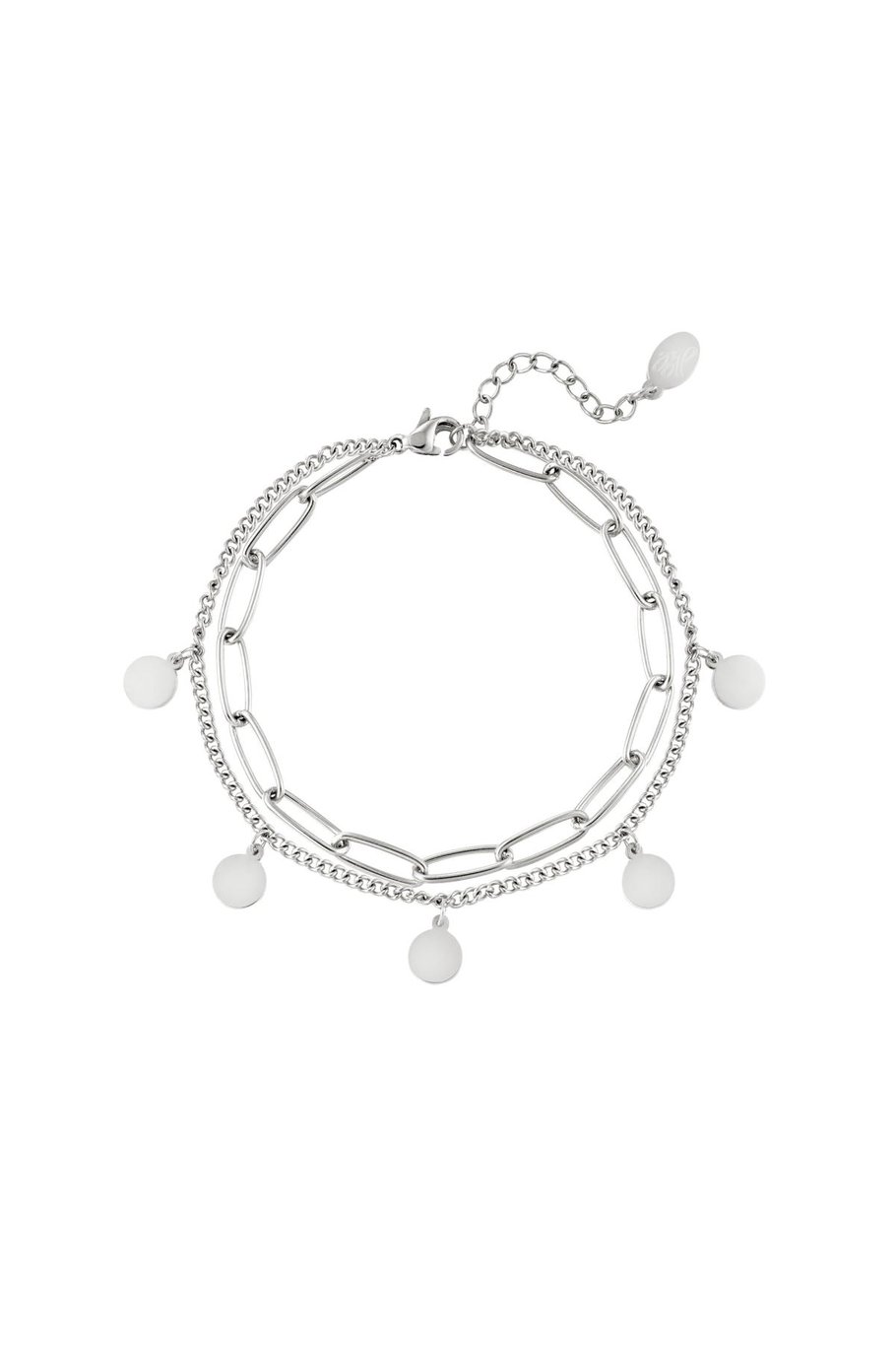 Bracelet Chain Circle Gold Color Stainless Steel 
