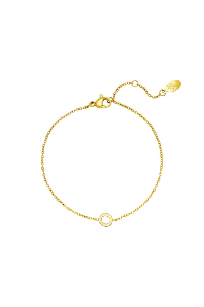 Stainless steel bracelet initial O Gold color 