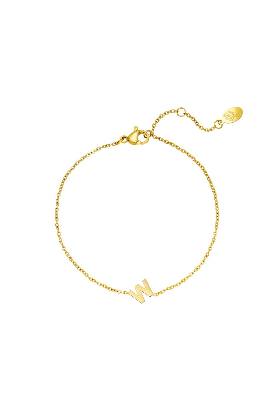 stainless steel bracelet initial o  