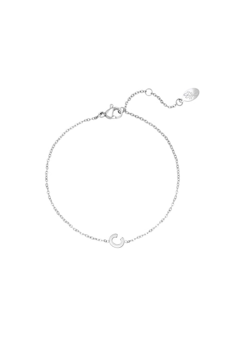 Stainless steel bracelet initial C Silver color 2