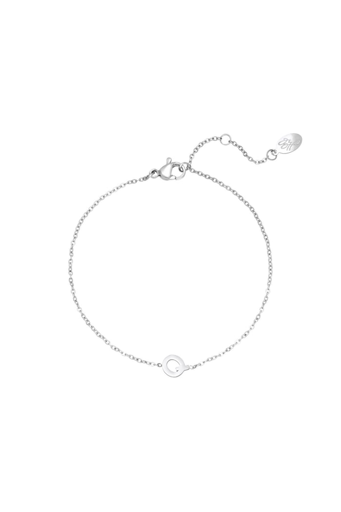 Stainless steel bracelet initial Q Silver color 