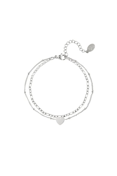 Bracciale a cuore in acciaio inossidabile Silver Color Stainless Steel h5 