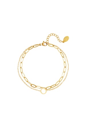 Multi-layered stainless steel bracelet Gold color h5 