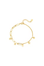 Gold color / Stainless steel bracelet with star charms Gold color 