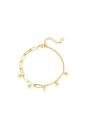 Stainless steel bracelet with star charms Gold color h5 