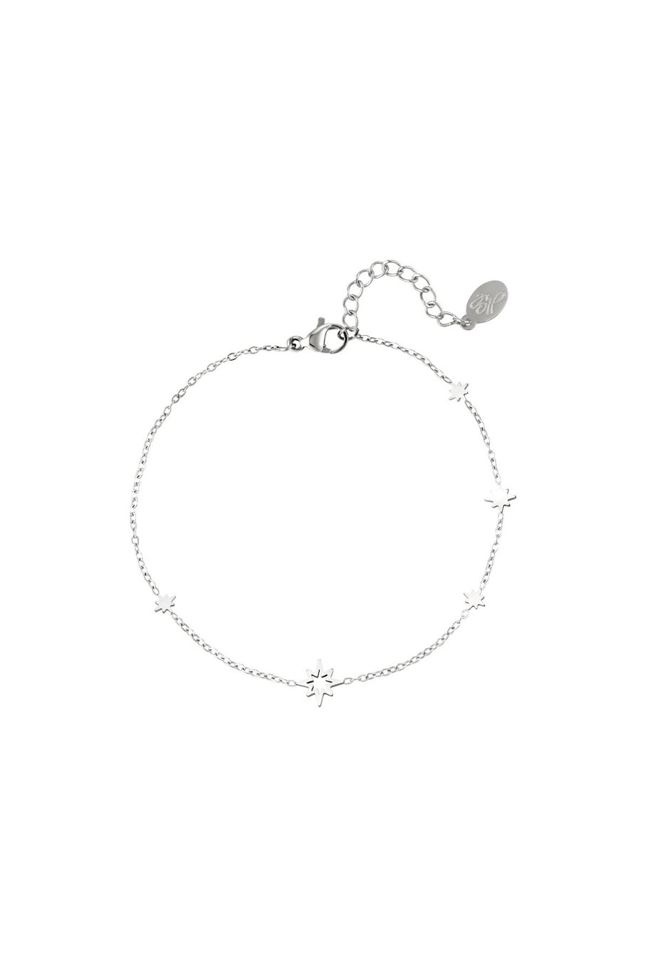 Estrellas de pulsera de acero inoxidable Plata 