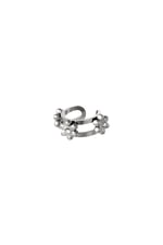 Silver color / Earcuff little flowers Silver Color Stainless Steel 