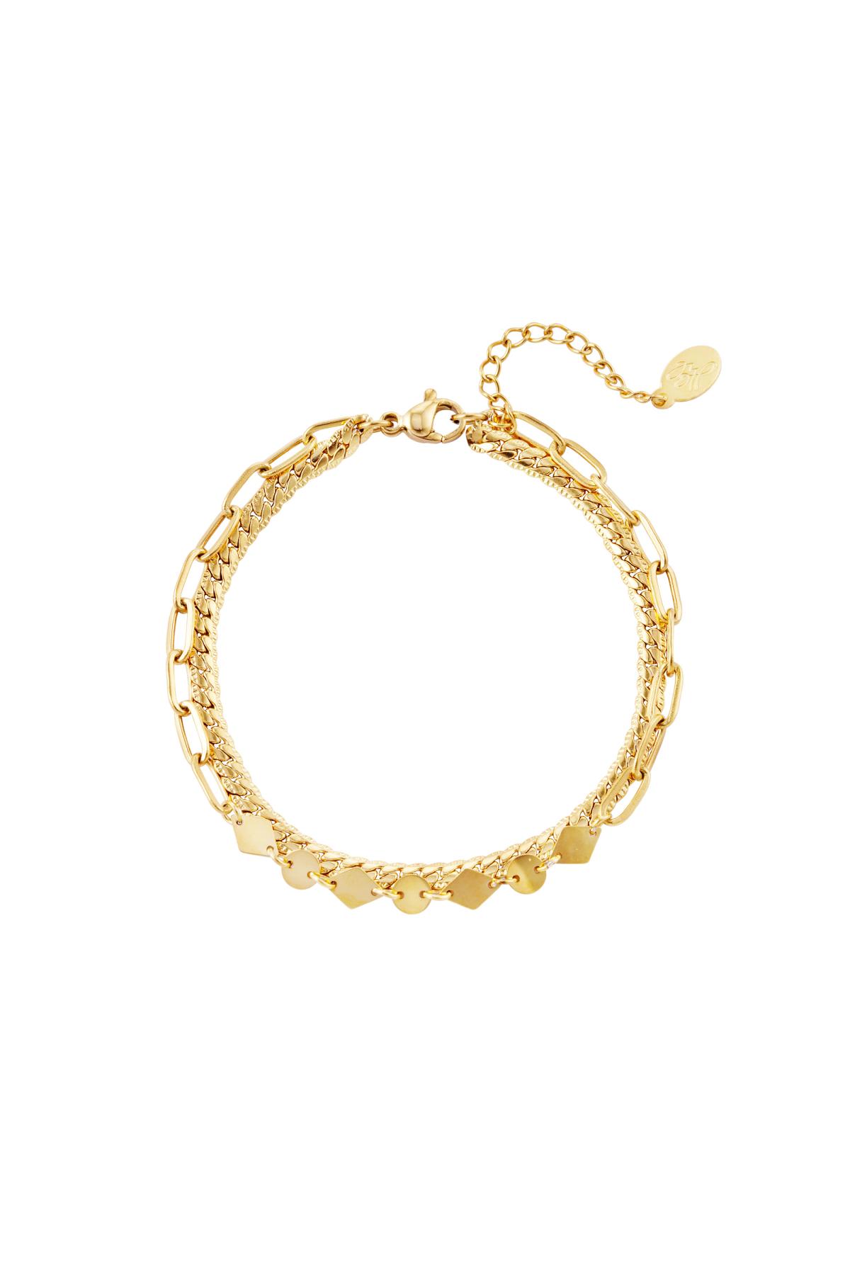 Double layered bracelet Gold Color Stainless Steel