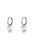 Silver color / Stainles steel earrings heart Silver Color Stainless Steel Picture2