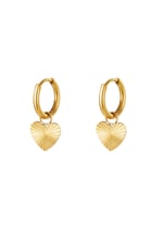 Gold color / Stainles steel earrings heart Gold Color Stainless Steel 