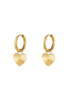 Stainles steel earrings heart Gold Color Stainless Steel h5 