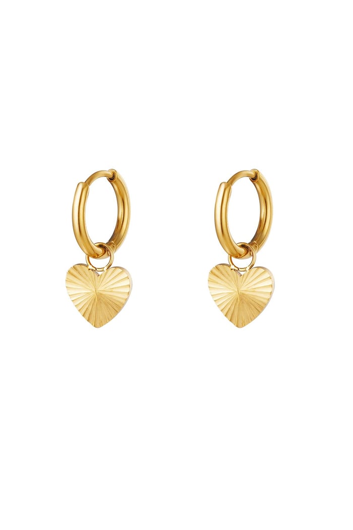 Stainles steel earrings heart Gold Color Stainless Steel 