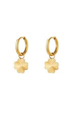 Gold color / Stainles steel earrings clover Gold Color Stainless Steel 