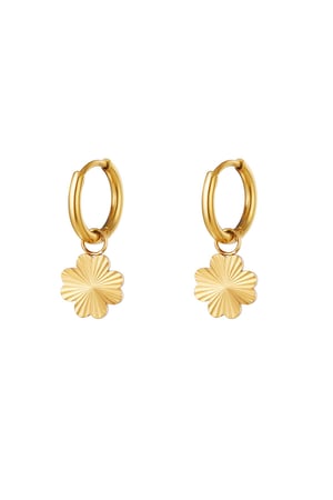 Stainles steel earrings clover Gold Color Stainless Steel h5 