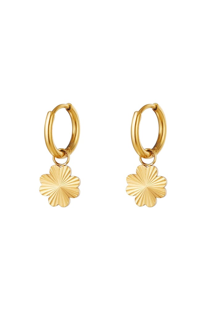 Stainles steel earrings clover Gold Color Stainless Steel 