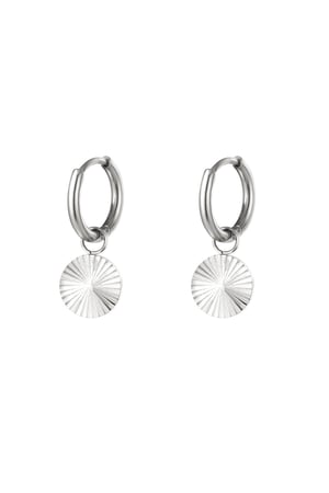 Stainless steel earrings circle Silver color h5 