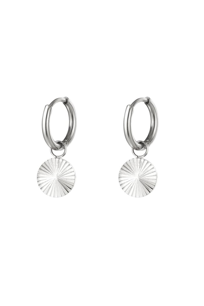 Stainless steel earrings circle Silver color 