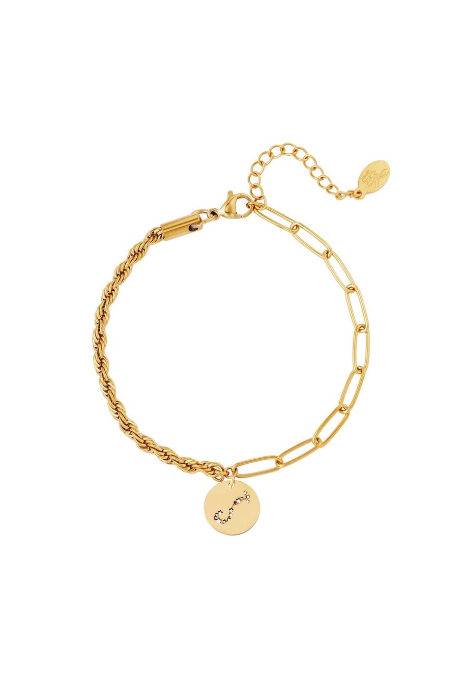 Bracelet zodiac sign Aries Gold Color Stainless Steel 
