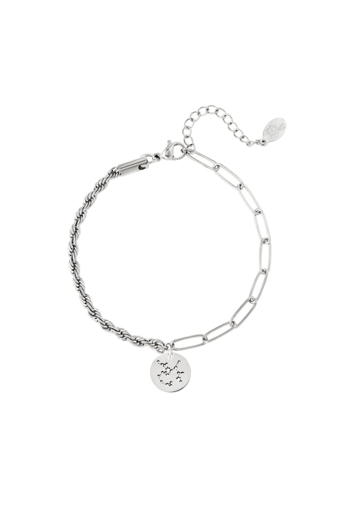 Bracelet zodiac sign Sagittarius Silver Color Stainless Steel 