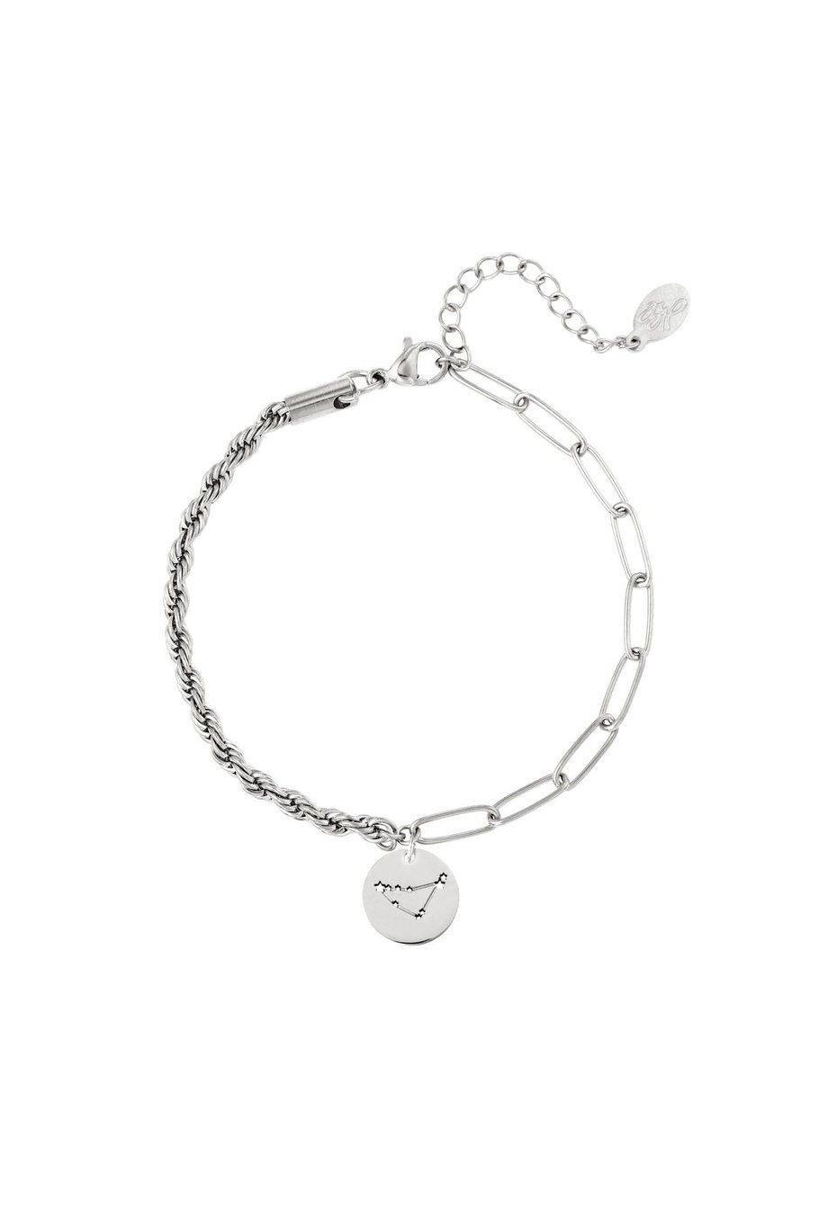 Bracelet zodiac sign Taurus Silver Color Stainless Steel 