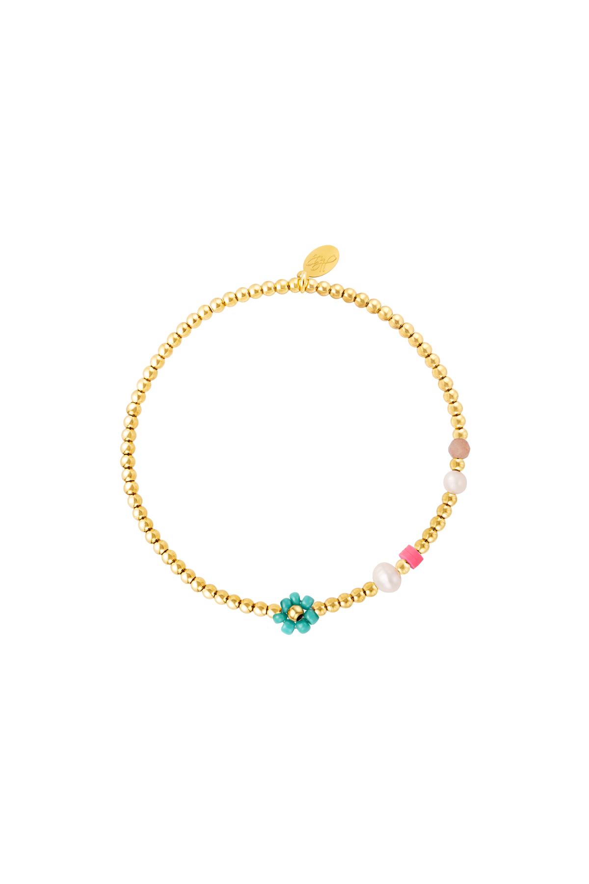 Stainless steel bracelet flower Red