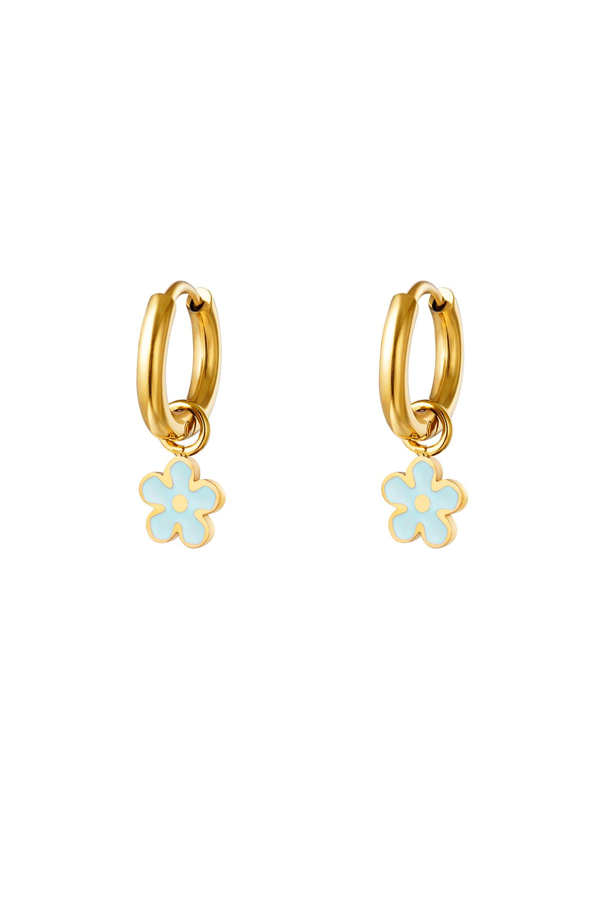 Stainless steel colorful flower earrings Pink