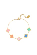 Gold color / Bracelet multicolor clovers Gold Color Stainless Steel 