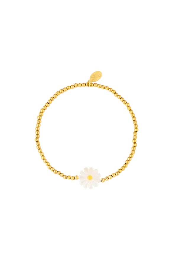 Madeliefje armband Goud kleur Stainless Steel 2