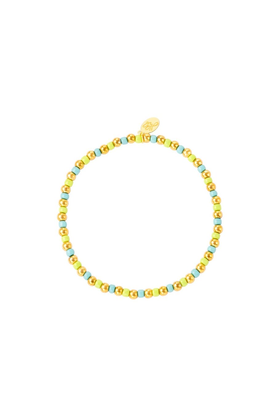 Bracelet colored and golden beads Multi Stainless Steel 