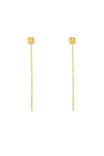 Gold color / Stainless Steel Chain Earrings Clover Gold color 