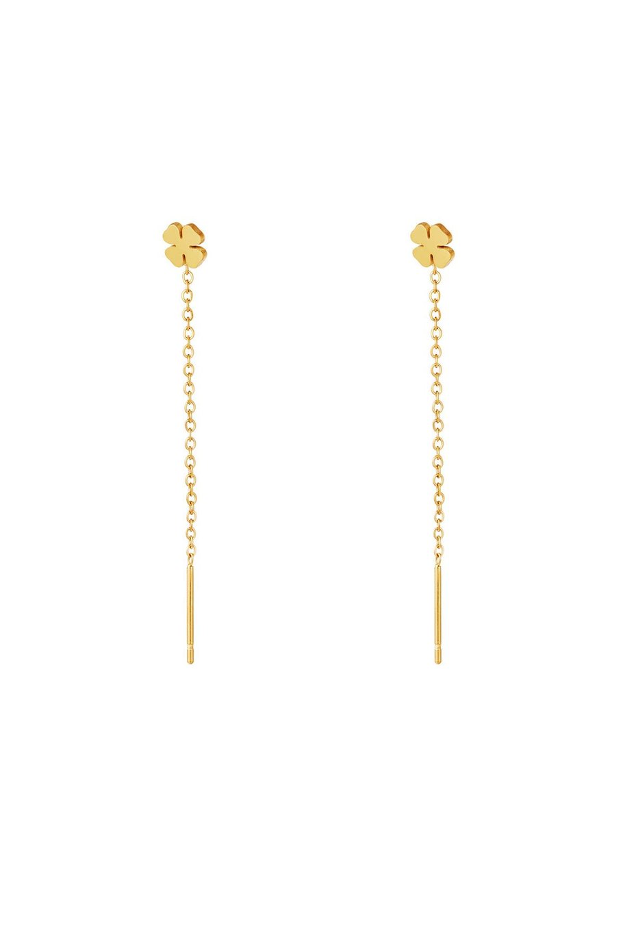 stainless steel chain earrings clover