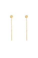 Gold color / Stainless Steel Chain Earrings Smiley Gold color 