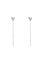 Silver color / Stainless Steel Chain Earrings Arrow Silver color Picture2