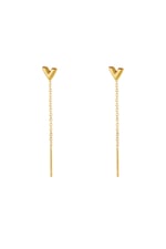 Gold color / Stainless Steel Chain Earrings Arrow Gold color 