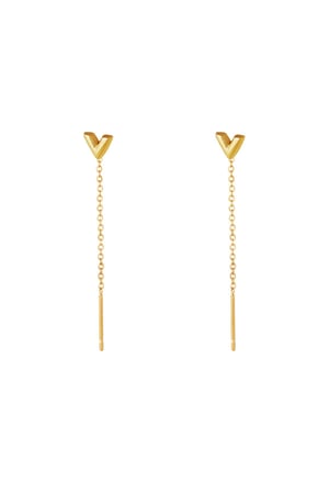 Stainless Steel Chain Earrings Arrow Gold color h5 