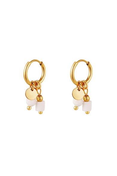 Goldene Charm-Ohrringe aus Edelstahl Grün h5 