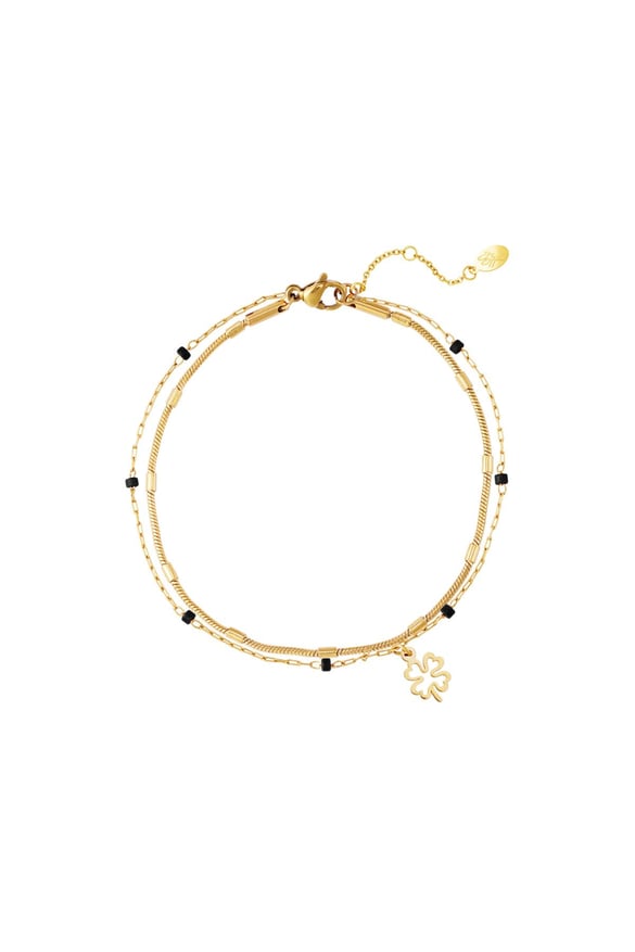 Bracelet porte-bonheur Noir Acier inoxydable 2