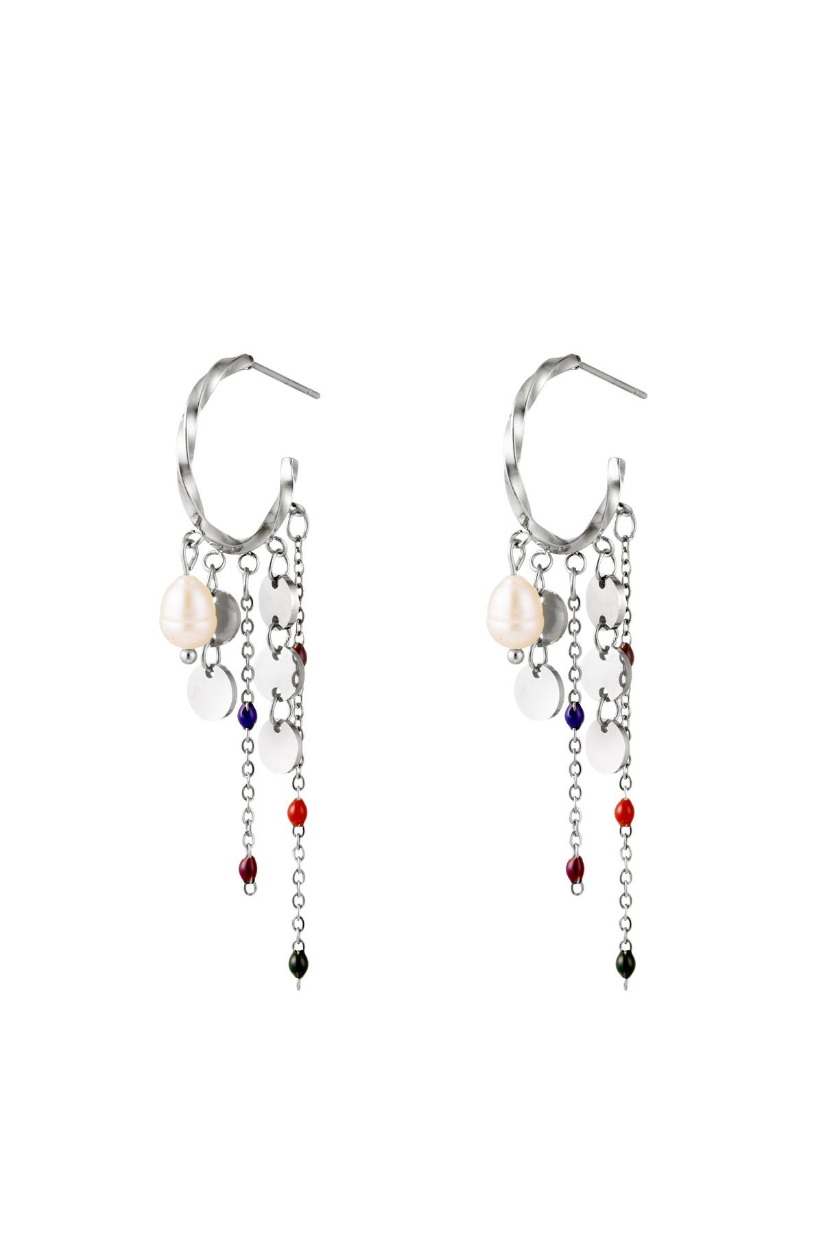 Shooting Circles Multicolered Earrings Gold Color Stainless Steel