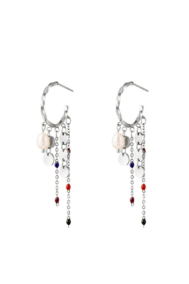 Shooting Circles Multicolered Earrings Gold Color Stainless Steel h5 