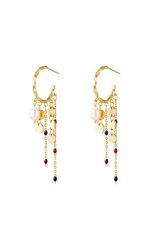 Shooting Circles Multicolered Earrings Gold Color Stainless Steel h5 