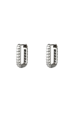 Baquette rectangle earrings small  Silver Color Stainless Steel h5 