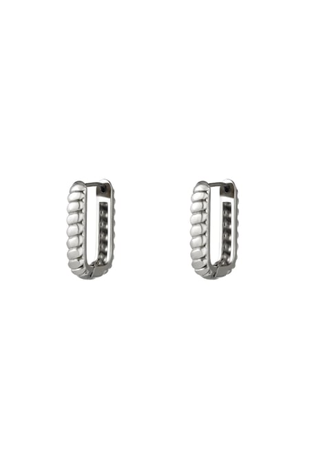 Baquette rectangle earrings small  Silver Color Stainless Steel 2