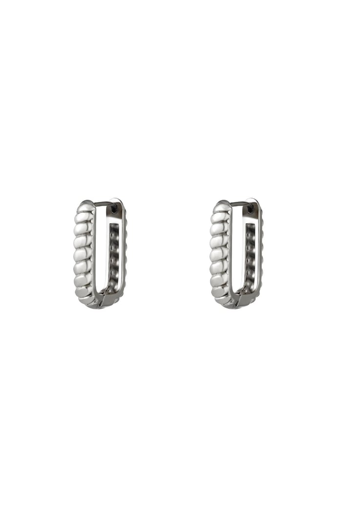 Baquette rectangle earrings small  Silver Color Stainless Steel 