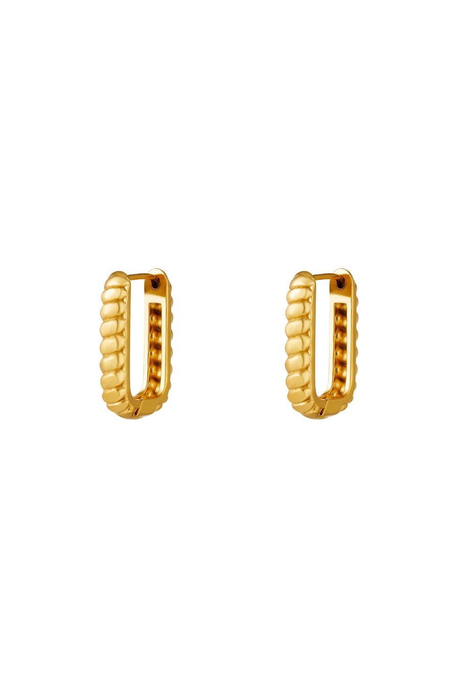 Baquette rectangle earrings small  Gold Color Stainless Steel 
