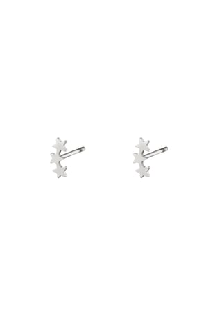 Stainless Steel Earstuds Three Stars Silver color h5 