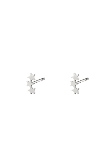 Stainless Steel Earstuds Three Stars Silver color